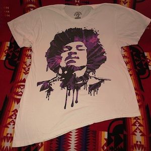 Jimi Hendrix Short Sleeve Angle T w/tie-dye drip!